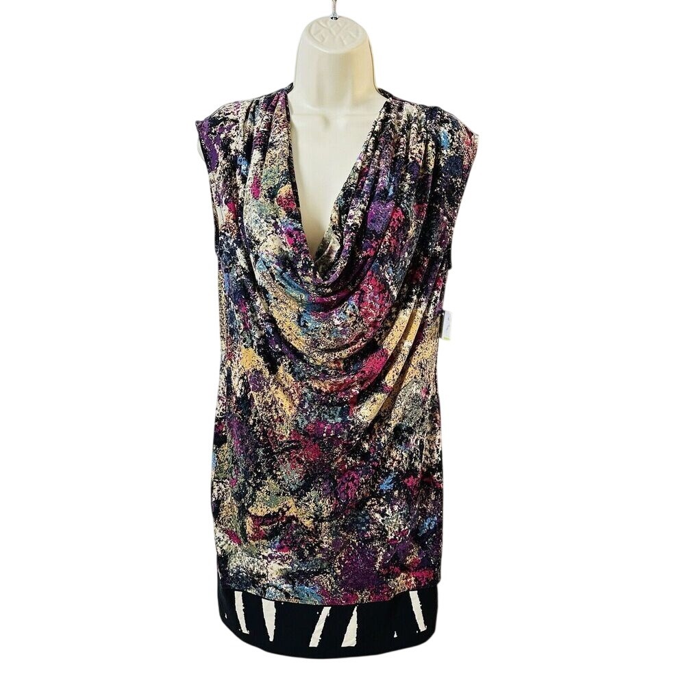 Julie Dillon Dress Size 4 Multicolored Sheath‎ Sleeveless NWT Artsy Abstract
